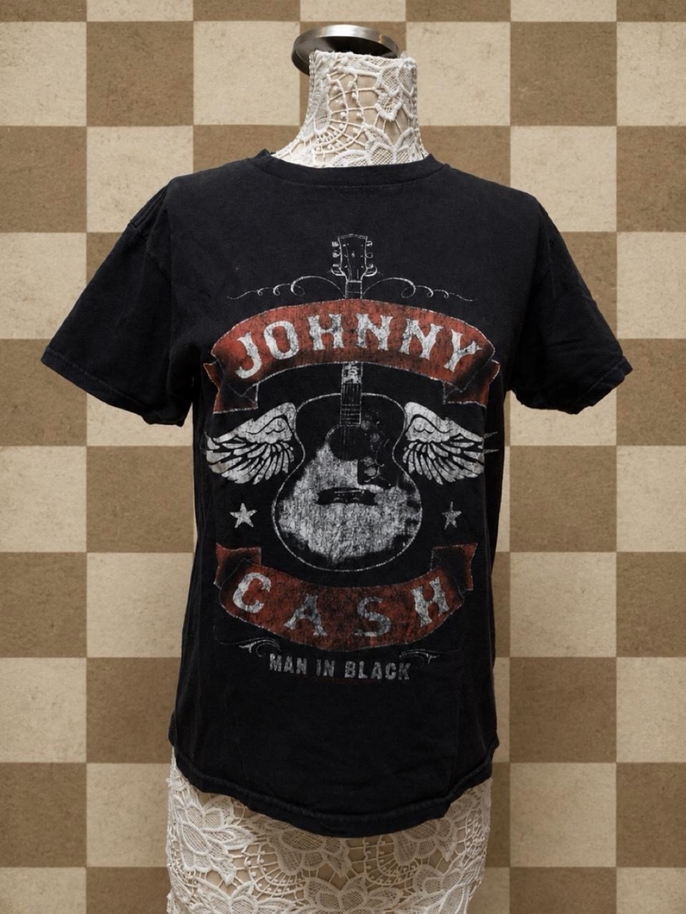 Men's Black Graphic Johnny Cash 'Man in Black' T-Shirt